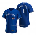 Camiseta Beisbol Hombre Toronto Blue Jays Shun Yamaguchi Autentico 2020 Alterno Azul
