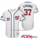 Camiseta Beisbol Hombre Washington Nationals 2017 Estrellas y Rayas Stephen Strasburg Blanco Flex Base