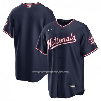 Camiseta Beisbol Hombre Washington Nationals Alterno Replica Azul