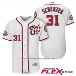 Camiseta Beisbol Hombre Washington Nationals Max Scherzer Blanco 2018 All Star Primera Alterno Flex Base