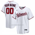 Camiseta Beisbol Hombre Washington Nationals Primera Replica Personalizada Blanco1