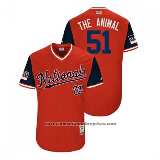 Camiseta Beisbol Hombre Washington Nationals Wander Suero 2018 LLWS Players Weekend The Animal Rojo