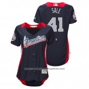 Camiseta Beisbol Mujer All Star Chris Sale 2018 Home Run Derby American League Azul