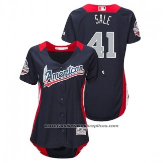Camiseta Beisbol Mujer All Star Chris Sale 2018 Home Run Derby American League Azul