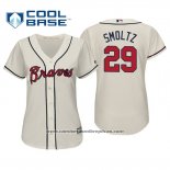 Camiseta Beisbol Mujer Atlanta Braves John Smoltz Cool Base Alterno 2019 Crema