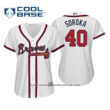 Camiseta Beisbol Mujer Atlanta Braves Mike Soroka Cool Base Primera 2019 Blanco