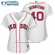 Camiseta Beisbol Mujer Boston Red Sox 40 Andrew Benintendi Blanco Cool Base