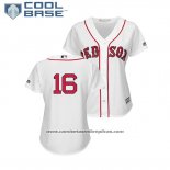 Camiseta Beisbol Mujer Boston Red Sox Andrew Benintendi Cool Base Blanco