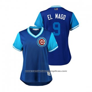 Camiseta Beisbol Mujer Chicago Cubs Javier Baez 2018 LLWS Players Weekend El Mago Azul