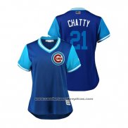 Camiseta Beisbol Mujer Chicago Cubs Tyler Chatwood 2018 LLWS Players Weekend Chatty Azul