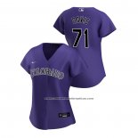 Camiseta Beisbol Mujer Colorado Rockies Wade Davis 2020 Replica Alterno Violeta