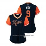 Camiseta Beisbol Mujer Detroit Tigers Nicholas Castellanos 2018 LLWS Players Weekend Nick Azul