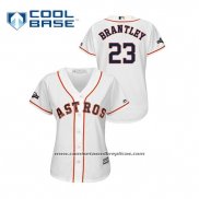 Camiseta Beisbol Mujer Houston Astros Michael Brantley 2019 Postemporada Cool Base Blanco