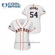 Camiseta Beisbol Mujer Houston Astros Roberto Osuna 2019 Postemporada Cool Base Blanco