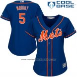 Camiseta Beisbol Mujer New York Mets David Wright Cool Base Azul