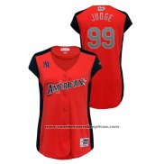 Camiseta Beisbol Mujer New York New York Yankees 2019 All Star Workout American League Aaron Judge Rojo