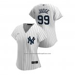 Camiseta Beisbol Mujer New York Yankees Aaron Judge 2020 Replica Primera Blanco