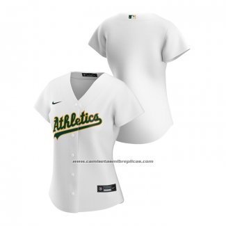 Camiseta Beisbol Mujer Oakland Athletics Replica 2020 Primera Blanco