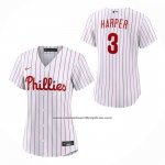 Camiseta Beisbol Mujer Philadelphia Phillies Bryce Harper Primera Replica Blanco