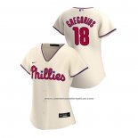 Camiseta Beisbol Mujer Philadelphia Phillies Didi Gregorius 2020 Replica Alterno Crema