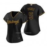 Camiseta Beisbol Mujer Pittsburgh Pirates Michael Perez Alterno Replica Negro