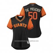 Camiseta Beisbol Mujer San Francisco Giants Ty Blach 2018 LLWS Players Weekend The Preacher Negro