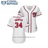 Camiseta Beisbol Mujer Washington Nationals Bryce Harper 2018 All Star Cool Base Blanco