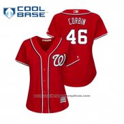 Camiseta Beisbol Mujer Washington Nationals Patrick Corbin Cool Base Alterno Rojo