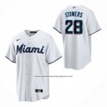 Camiseta Beisbol Nino Miami Marlins Kyle Stowers Primera Replica Blanco