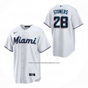 Camiseta Beisbol Nino Miami Marlins Kyle Stowers Primera Replica Blanco