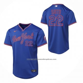 Camiseta Beisbol Nino New York Mets Juan Soto Alterno 2 Limited Azul