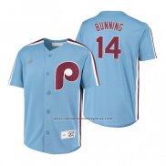Camiseta Beisbol Nino Philadelphia Phillies Jim Bunning Cooperstown Collection Road Azul