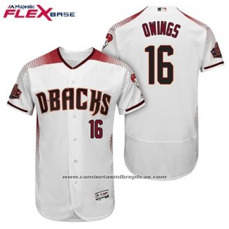 Camiseta Beisbol Hombre Arizona Diamondbacks 16 Chris Owings Blanco Rojo Primera Flex Base