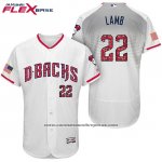Camiseta Beisbol Hombre Arizona Diamondbacks 2017 Estrellas y Rayas 22 Jake Lamb Blanco Flex Base Camiseta Beisbol Hombre Arizona Diamondbacks 2017 Estrellas y Rayas 22 Jake Lamb Blanco Flex Base