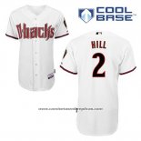 Camiseta Beisbol Hombre Arizona Diamondbacks 2 Aaron Hill Primera Blanco Cool Base