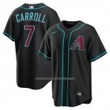 Camiseta Beisbol Hombre Arizona Diamondbacks Corbin Carroll Alterno Replica Negro