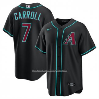 Camiseta Beisbol Hombre Arizona Diamondbacks Corbin Carroll Alterno Replica Negro