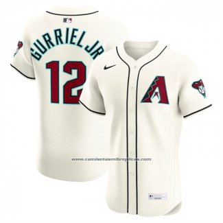 Camiseta Beisbol Hombre Arizona Diamondbacks Lourdes Gurriel Jr Primera Elite Crema