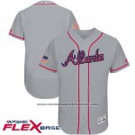 Camiseta Beisbol Hombre Atlanta Braves 2017 Estrellas y Rayas Gris Flex Base Camiseta Beisbol Hombre Atlanta Braves 2017 Estrellas y Rayas Gris Flex Base