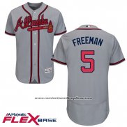 Camiseta Beisbol Hombre Atlanta Braves 5 Frojodie Freeman Autentico Collection Flex Base Gris