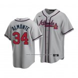 Camiseta Beisbol Hombre Atlanta Braves Abraham Almonte Replica Gris