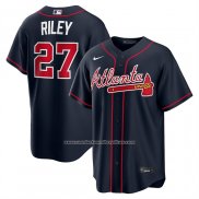Camiseta Beisbol Hombre Atlanta Braves Austin Riley Alterno Replica Azul1