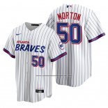 Camiseta Beisbol Hombre Atlanta Braves Charlie Morton Replica 2021 City Connect Blanco