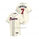 Camiseta Beisbol Hombre Atlanta Braves Dansby Swanson 2020 Replica Alterno Crema