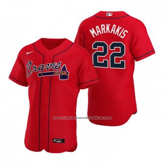 Camiseta Beisbol Hombre Atlanta Braves Nick Markakis Autentico Alterno 2020 Rojo