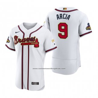 Camiseta Beisbol Hombre Atlanta Braves Orlando Arcia 2022 Gold Program Autentico Blanco