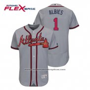 Camiseta Beisbol Hombre Atlanta Braves Ozzie Albies Flex Base Autentico Collezione Road 2019 Gris