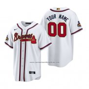 Camiseta Beisbol Hombre Atlanta Braves Personalizada 2022 Gold Program Replica Blanco