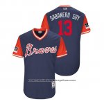 Camiseta Beisbol Hombre Atlanta Braves Ronald Acuna Jr. 2020 Replica Alterno Azul Camiseta Beisbol Hombre Atlanta Braves Ronald Acuna Jr. 2020 Replica Alterno Azul