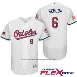 Camiseta Beisbol Hombre Baltimore Orioles 2017 Estrellas Y Rayas 6 Jonathan Schoop Blanco Flex Base